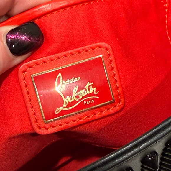 🔥24HR SALE🔥 NWT Christian Louboutin Black Spiked Leather Bag - Picture 9 of 10